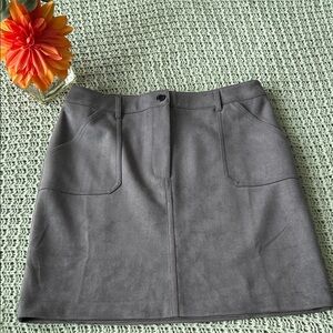 Suede Gray Women's Mini Skirt
